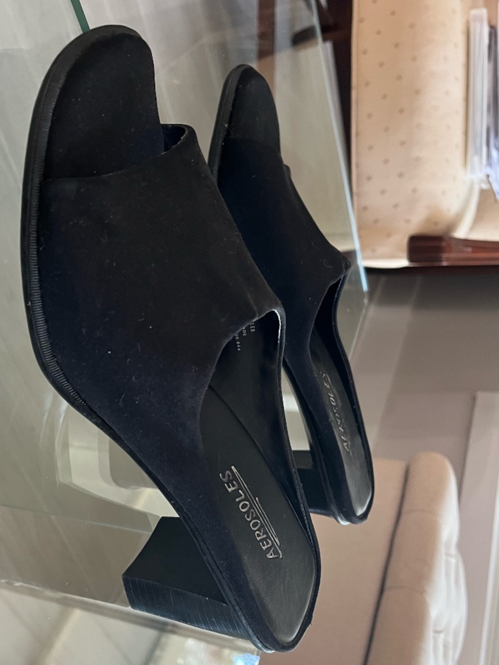 Aerosoles Black mule Sandals Comfort Slide